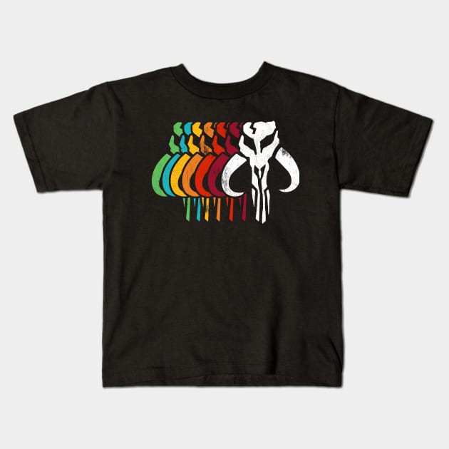 Retro Mythosaur Skull Kids T-Shirt by wookiemike